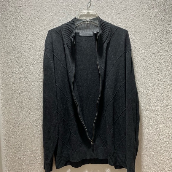 Oscar De La Renta pullover full zip sweater. Mens size XXL. Gray 100% cotton - Picture 6 of 6